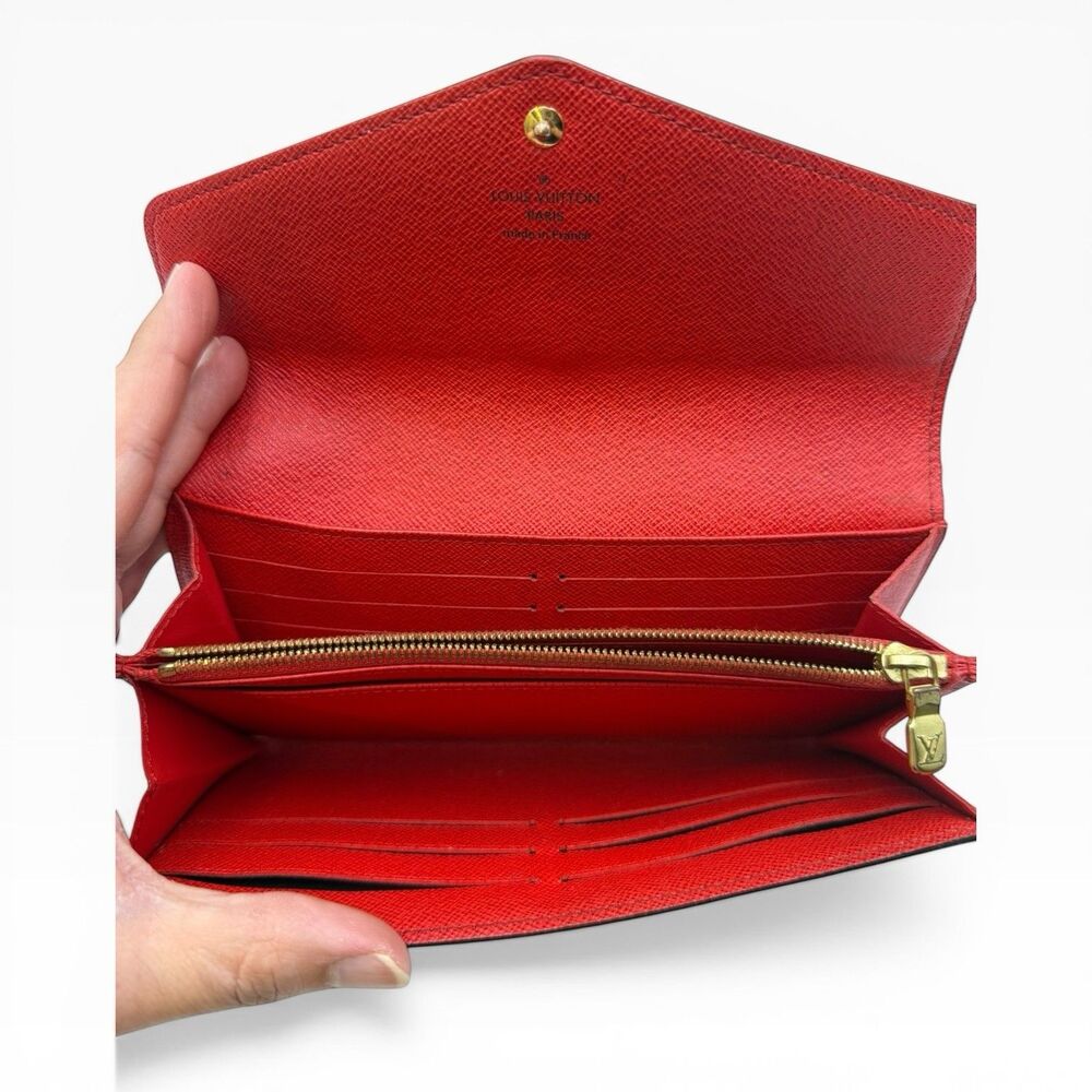 Louis Vuitton Monogram NM Portefeuille Sarah Wallet Red Interior W Certificate - Picture 11 of 12